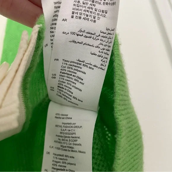 Sandro Cashmere Wool Blend Green Star Vest - Picture 4 of 5